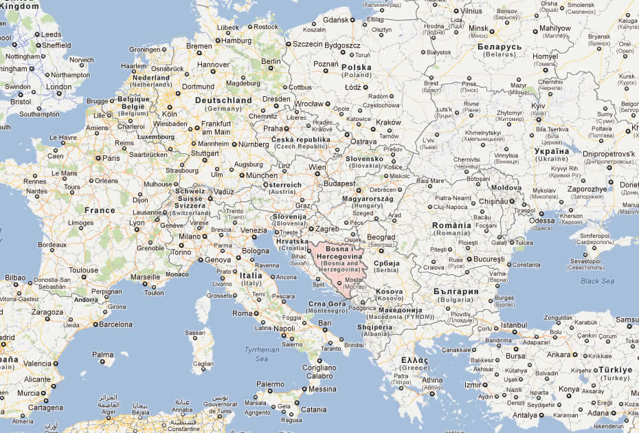 karte von bosnien und herzegowina europa